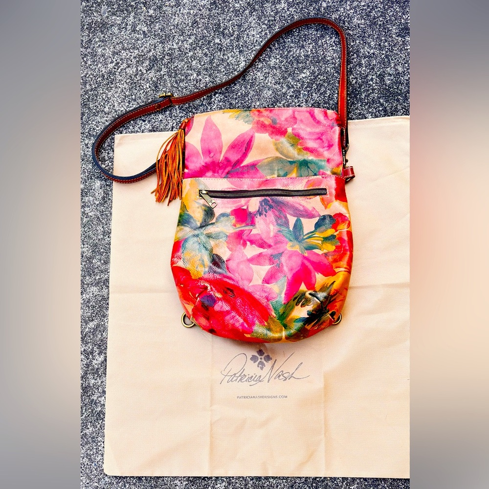 Patricia Nash Floral Luzille Backpack/Crossbody Bag
